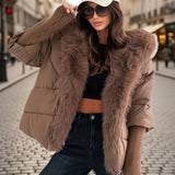 Damen Parka mit Kunstfellkapuze – Oversized Winterjacke