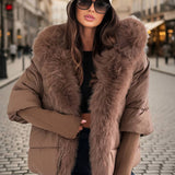 Damen Parka mit Kunstfellkapuze – Oversized Winterjacke