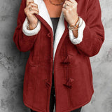 Damenmantel aus Wildlederimitat mit Fleecefutter