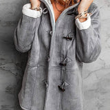 Damenmantel aus Wildlederimitat mit Fleecefutter