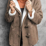 Damenmantel aus Wildlederimitat mit Fleecefutter