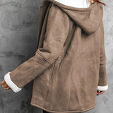 Damenmantel aus Wildlederimitat mit Fleecefutter