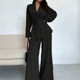 Damen Zweiteiler – Blazer mit weiter Hose