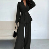 Damen Zweiteiler – Blazer mit weiter Hose