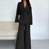 Damen Zweiteiler – Blazer mit weiter Hose