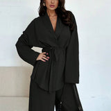 Damen Zweiteiler – Blazer mit weiter Hose