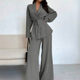 Damen Zweiteiler – Blazer mit weiter Hose