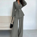 Damen Zweiteiler – Blazer mit weiter Hose