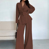 Damen Zweiteiler – Blazer mit weiter Hose