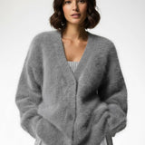 Isabella | Damen Cardigan Oversized mit Knopfleiste