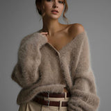 Isabella | Damen Cardigan Oversized mit Knopfleiste