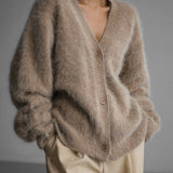 Isabella | Damen Cardigan Oversized mit Knopfleiste