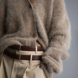 Isabella | Damen Cardigan Oversized mit Knopfleiste